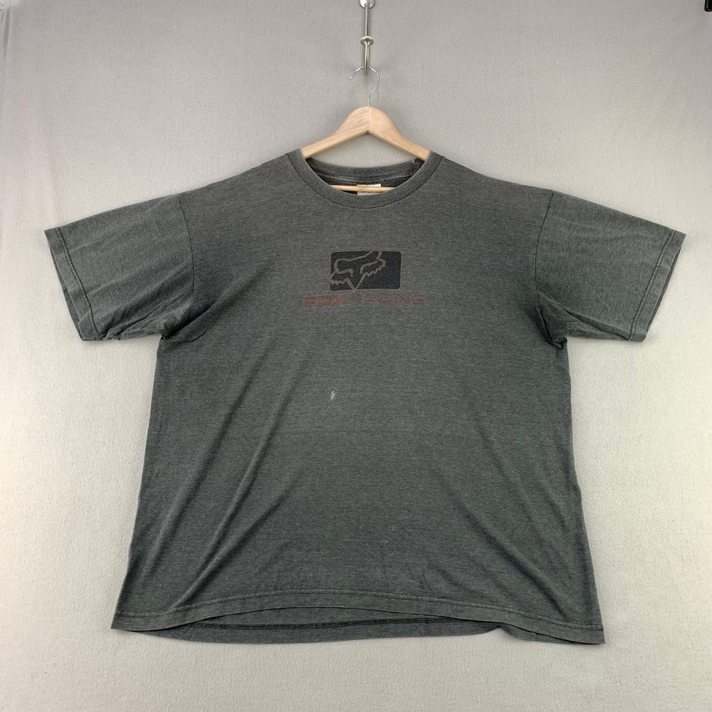 Fox Racing T-Shirt Mens XL Grey Logo Graphic Tee Motocross Supercross BMX MTB